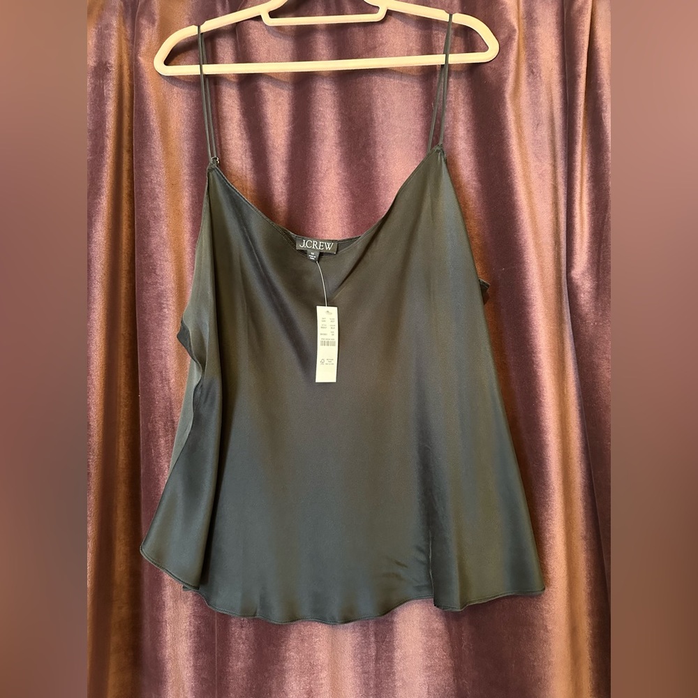 NWT J. Crew Black Washable Silk Charmeuse Camisole Top - Size 3X